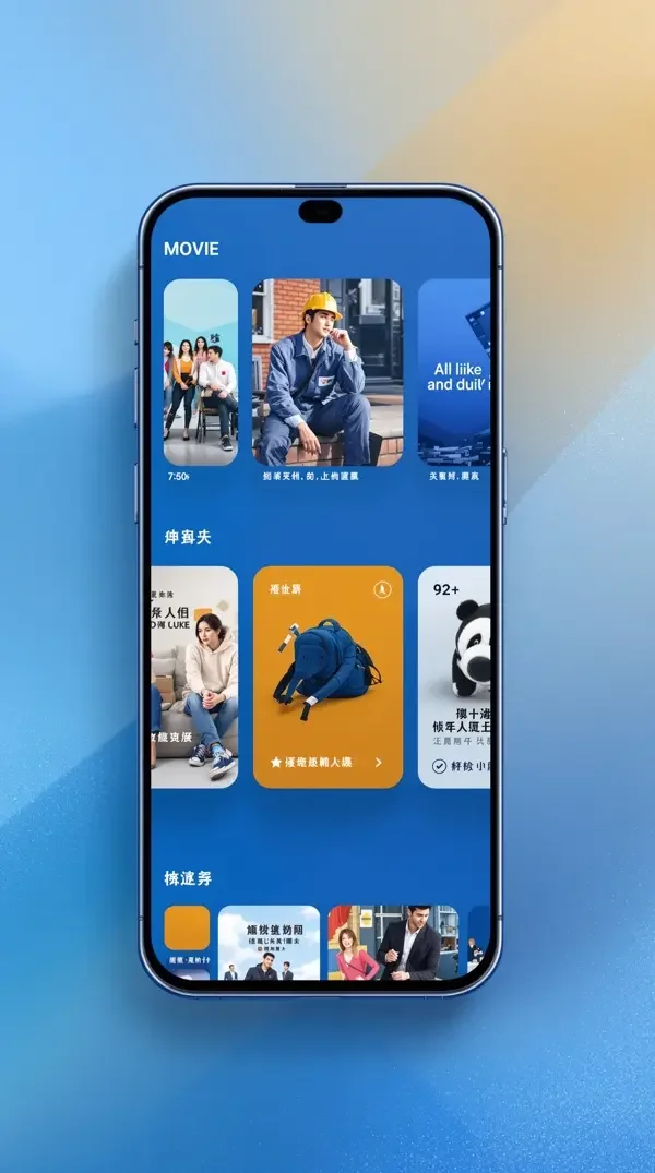 妹妹影院 APP 界面 - 随时遇见好故事 妹妹影院手机APP界面展示,包含剧目封面与播放按钮